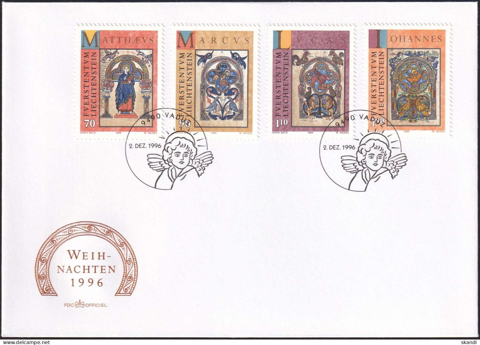 LIECHTENSTEIN 1996 Mi-Nr. 1141/44 FDC - FDC