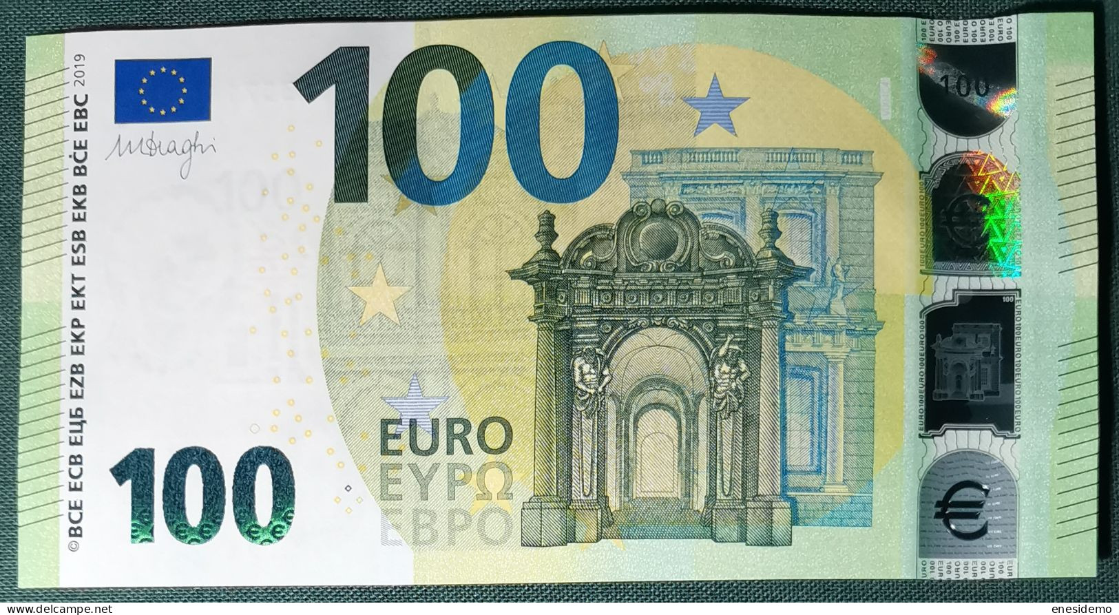 100 EURO SPAIN 2019  DRAGHI V004C4 VA SC UNCIRCULATED  PERFECT - 100 Euro