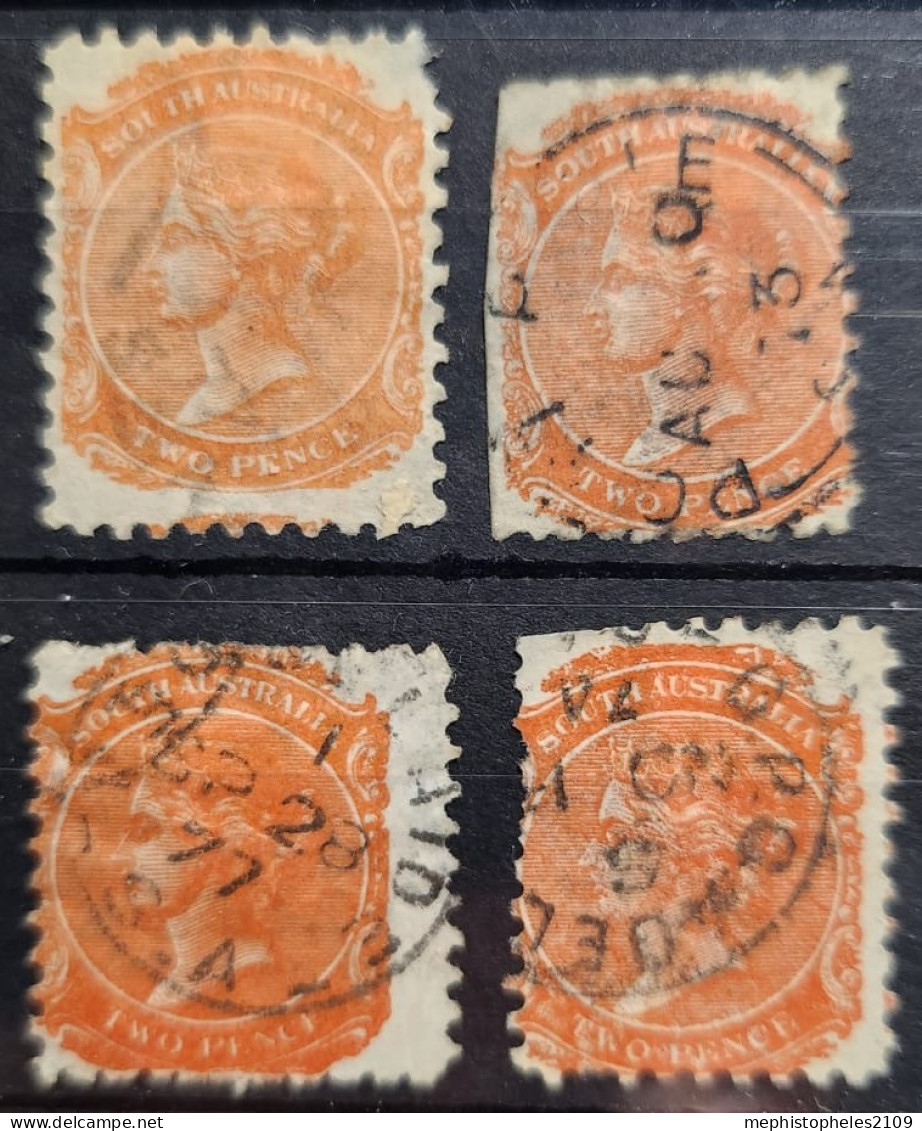 SOUTH AUSTRALIA 1868+ - Canceled- 4x 2 Pence Stamps - Gebruikt