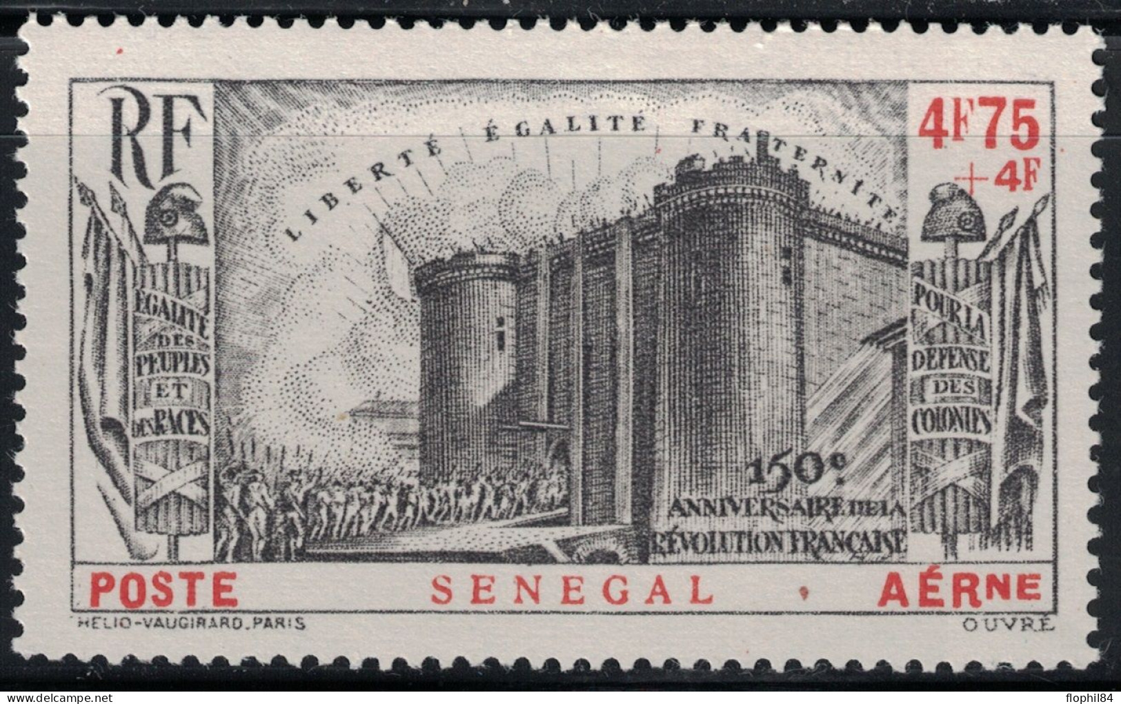 SENEGAL - 150eme ANNIVERSAIRE DE LA REVOLUTION - PA - AVEC TRACE DE CHARNIERE - COTE 23€. - Luchtpost