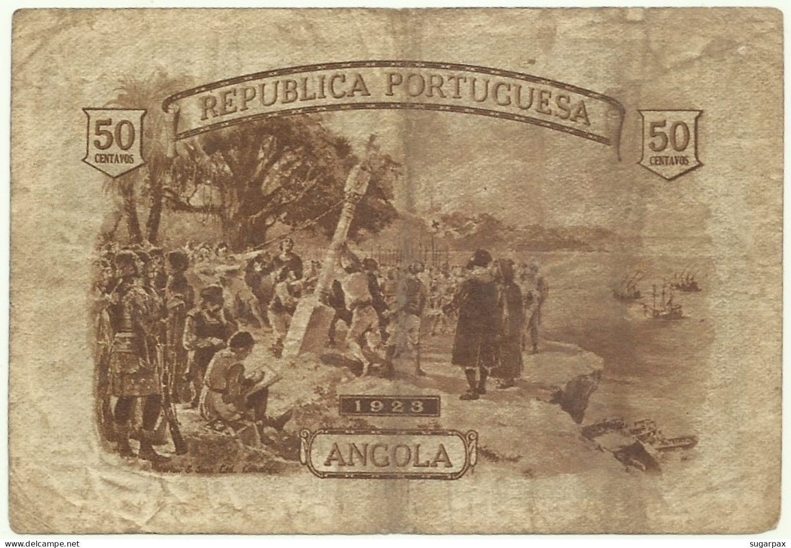 Angola - A Célebre RITA - 50 Centavos - 1923 - Pick 63 - Série H/8 - M.A. 2536 - Cédula - Republica Portuguesa - Angola