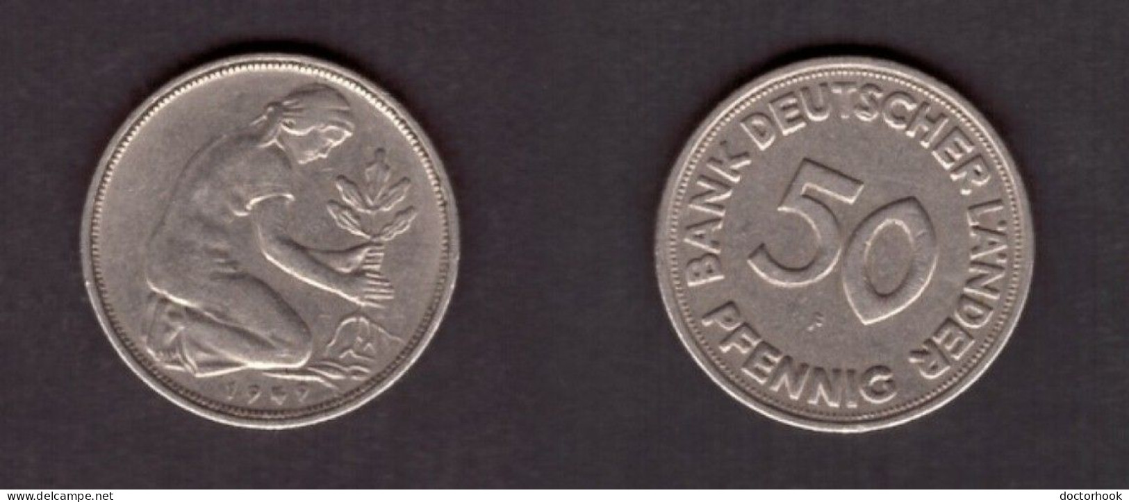 GERMANY   50 PFENNIG 1949 F (KM # 104) #7310 - 50 Pfennig