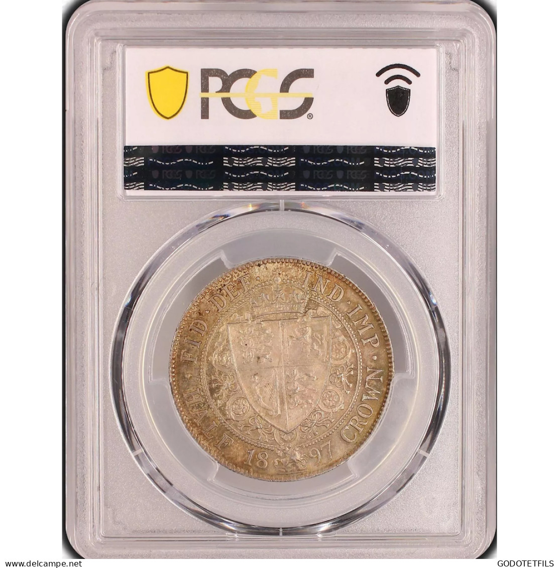 Monnaie Gradée PCGS MS64-Victoria II-Demi-couronne 1897 Londres - Andere & Zonder Classificatie