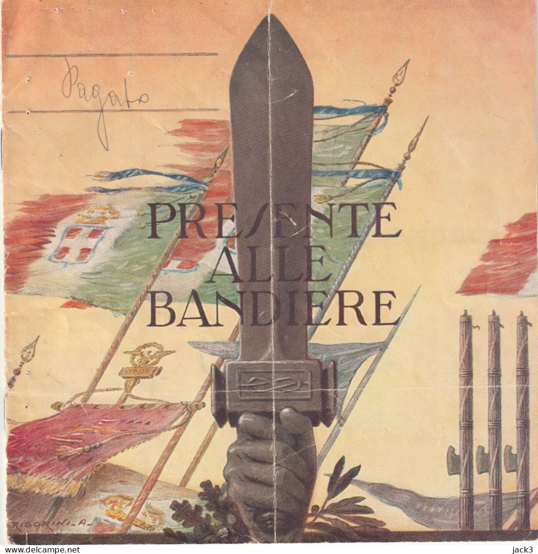 LIBRETTO PRESENTE ALLE BANDIERE - MINISTERO DELLA GUERRA - DISTRETTO MILITARE DI SIRACUSA  1943 - Banderas