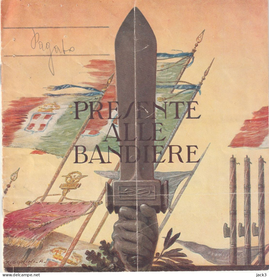 LIBRETTO PRESENTE ALLE BANDIERE - MINISTERO DELLA GUERRA - DISTRETTO MILITARE DI SIRACUSA  1943 - Flaggen