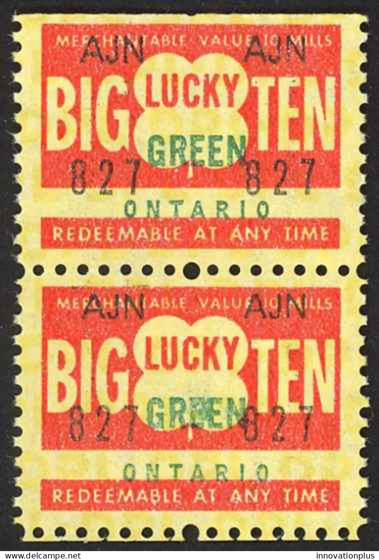 Canada Cinderella Cc8220 2a Mint Vertical Pair Lucky Green Stamp - Vignettes Locales Et Privées