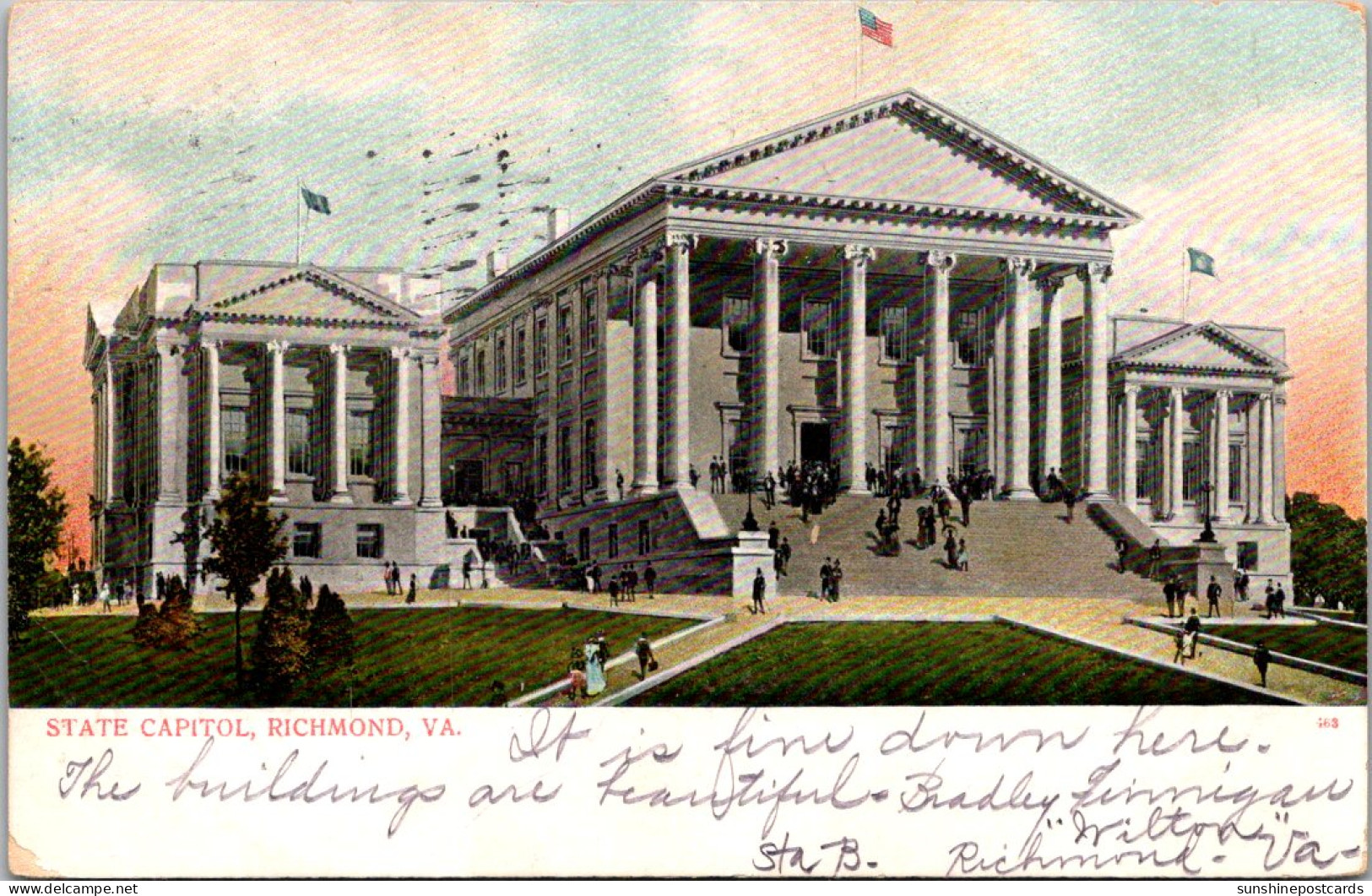 Virginia Richmond State Capitol Building 1908 - Richmond