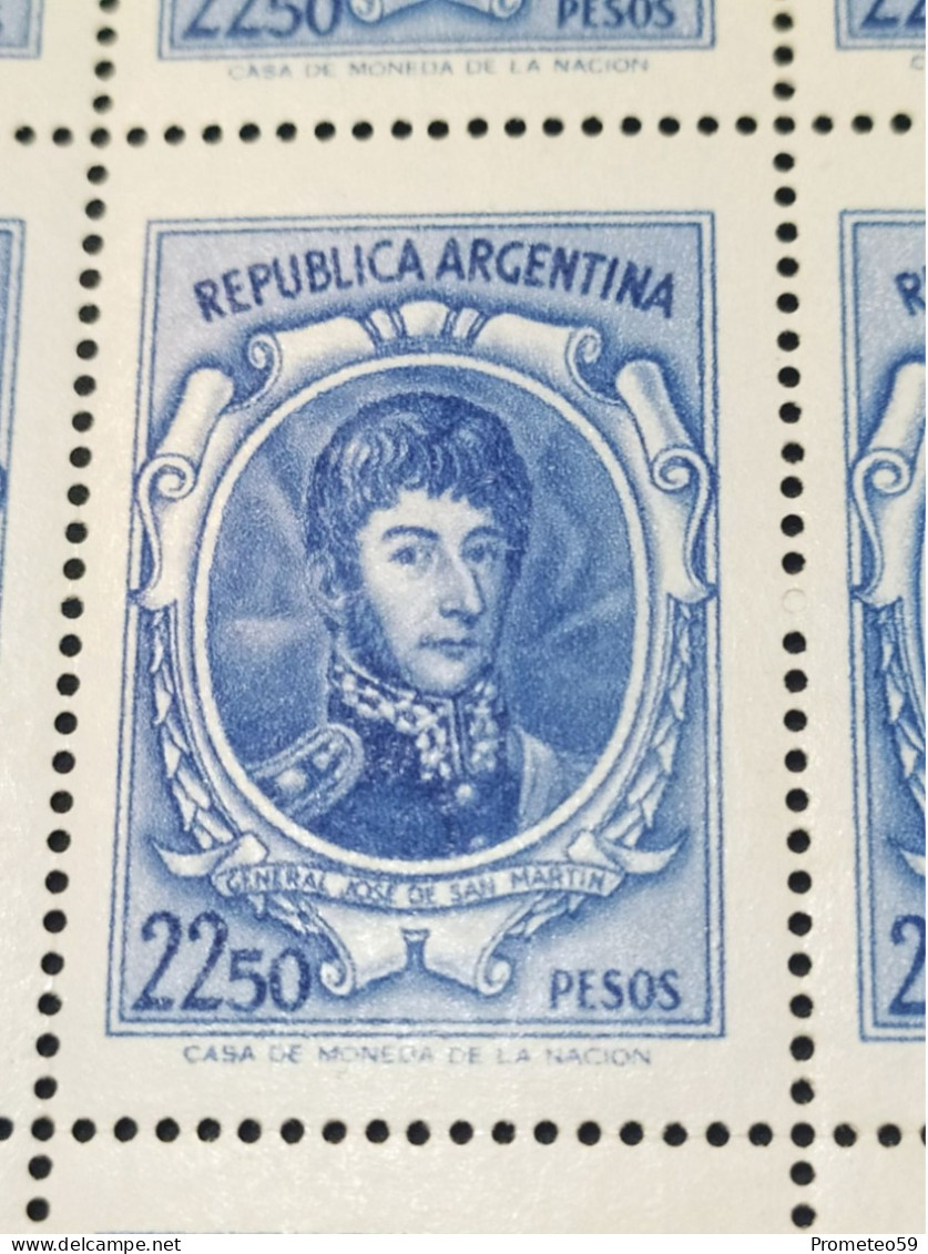 Fragmento Plancha De 15 Estampillas Argentinas Con Complemento – Valor: 22,50 Pesos – Año: 1975 - Blocchi & Foglietti