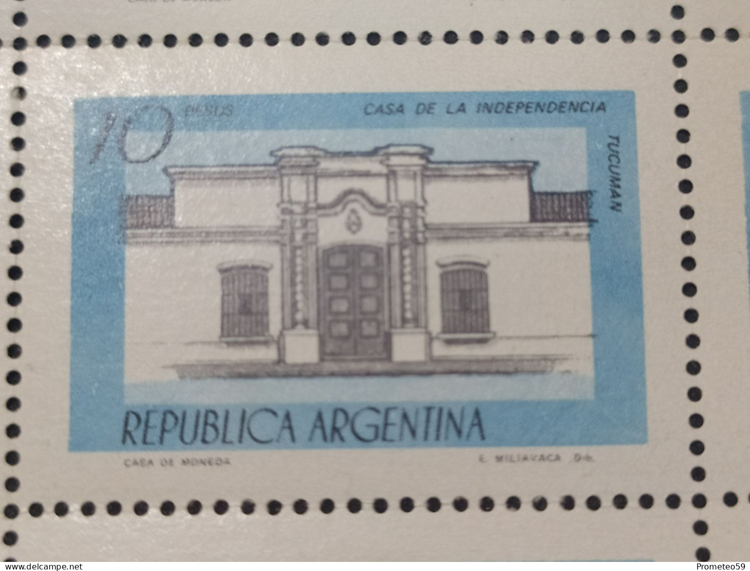 Fragmento Plancha De 24 Estampillas Argentinas Con Complemento – Valor: 10 Pesos – Año: 1979 – Sin Usar - Blocs-feuillets