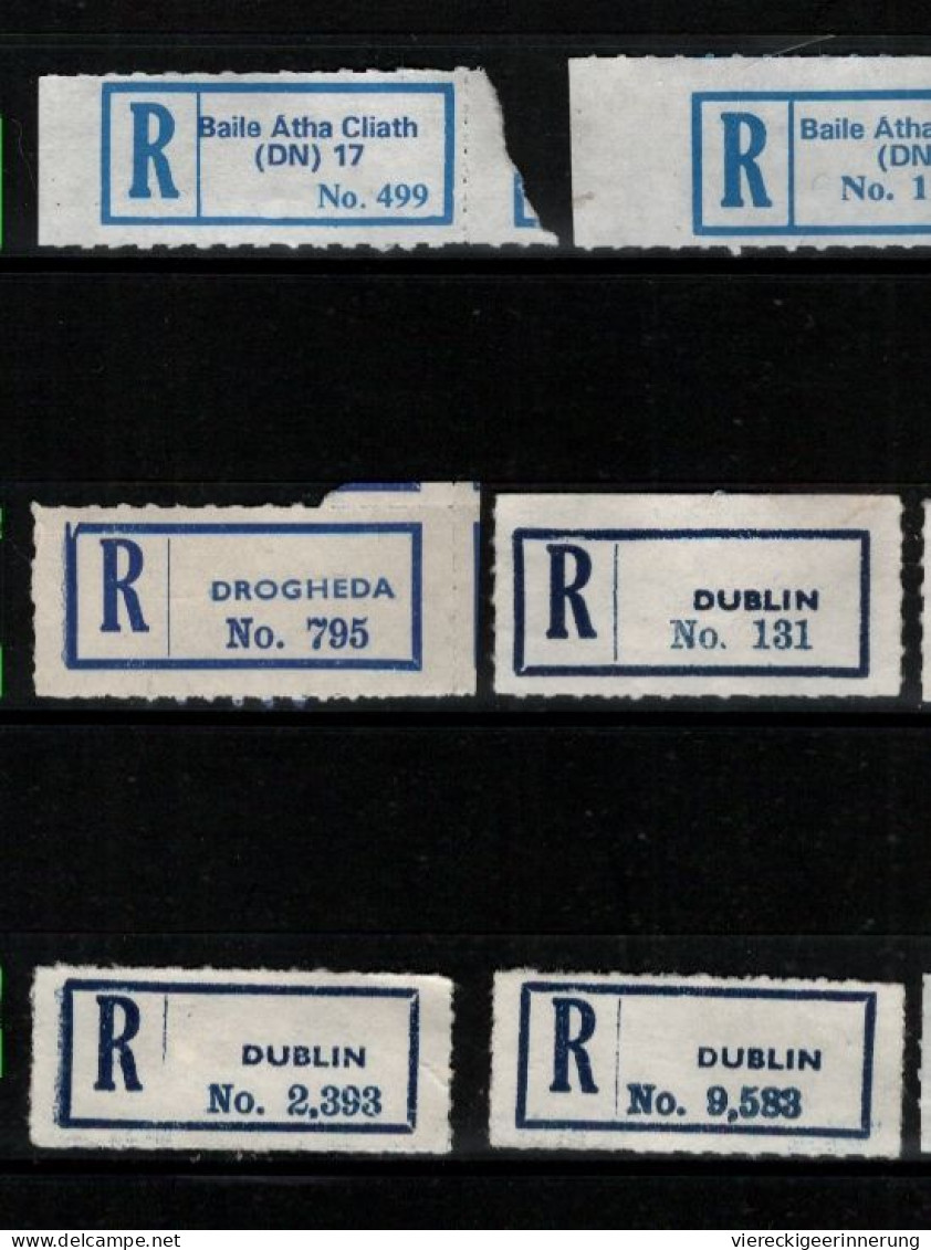 ! 3 Steckkarten Mit 26 R-Zetteln Aus Irland, Ireland, Einschreibzettel, Reco Label - Otros & Sin Clasificación