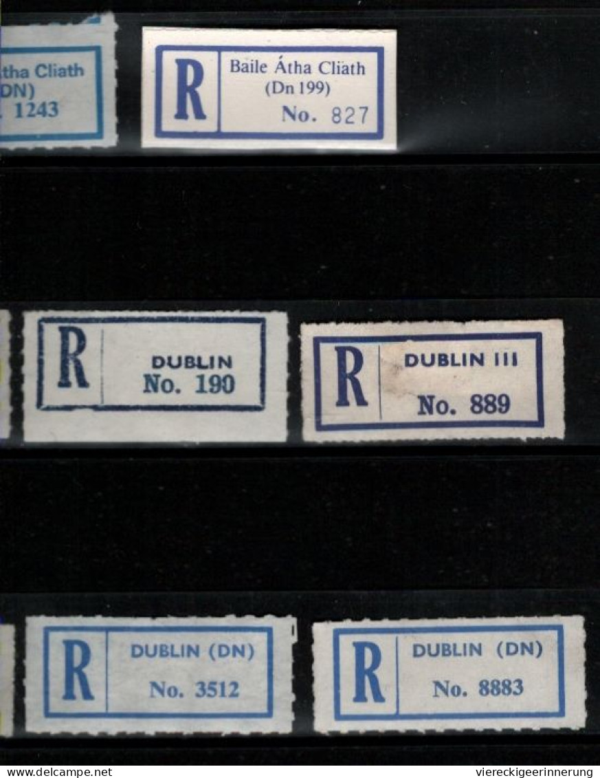 ! 3 Steckkarten Mit 26 R-Zetteln Aus Irland, Ireland, Einschreibzettel, Reco Label - Sonstige & Ohne Zuordnung