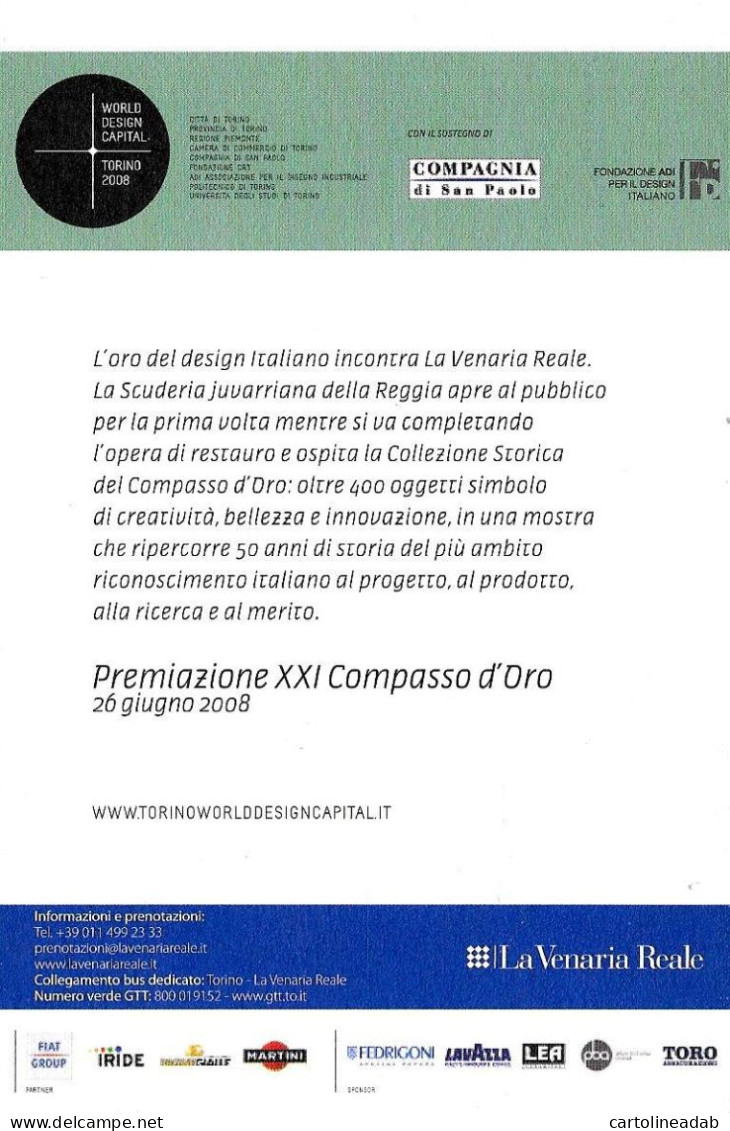 [MD8107] CPM - TORINO - REGGIA DI VENARIA - L'ORO DEL DESIGN ITALIANO - PERFETTA - Non Viaggiata - Expositions