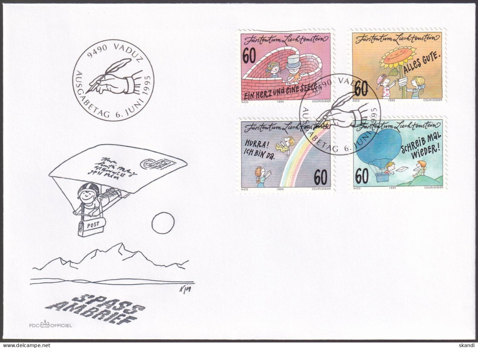 LIECHTENSTEIN 1995 Mi-Nr. 1111/14 FDC - FDC