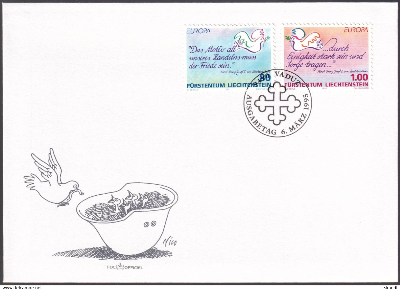 LIECHTENSTEIN 1995 Mi-Nr. 1103/04 FDC - FDC