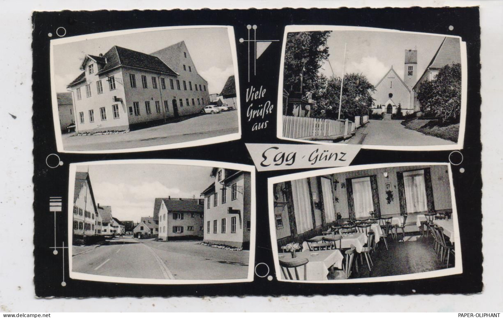 8941 EGG An Der Günz, Gasthaus, Strassenansicht, Kirche, 1964 - Mindelheim