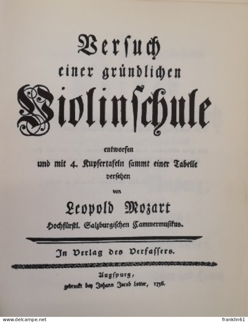 Versuch Einer Gründlichen Violinschule. - Música