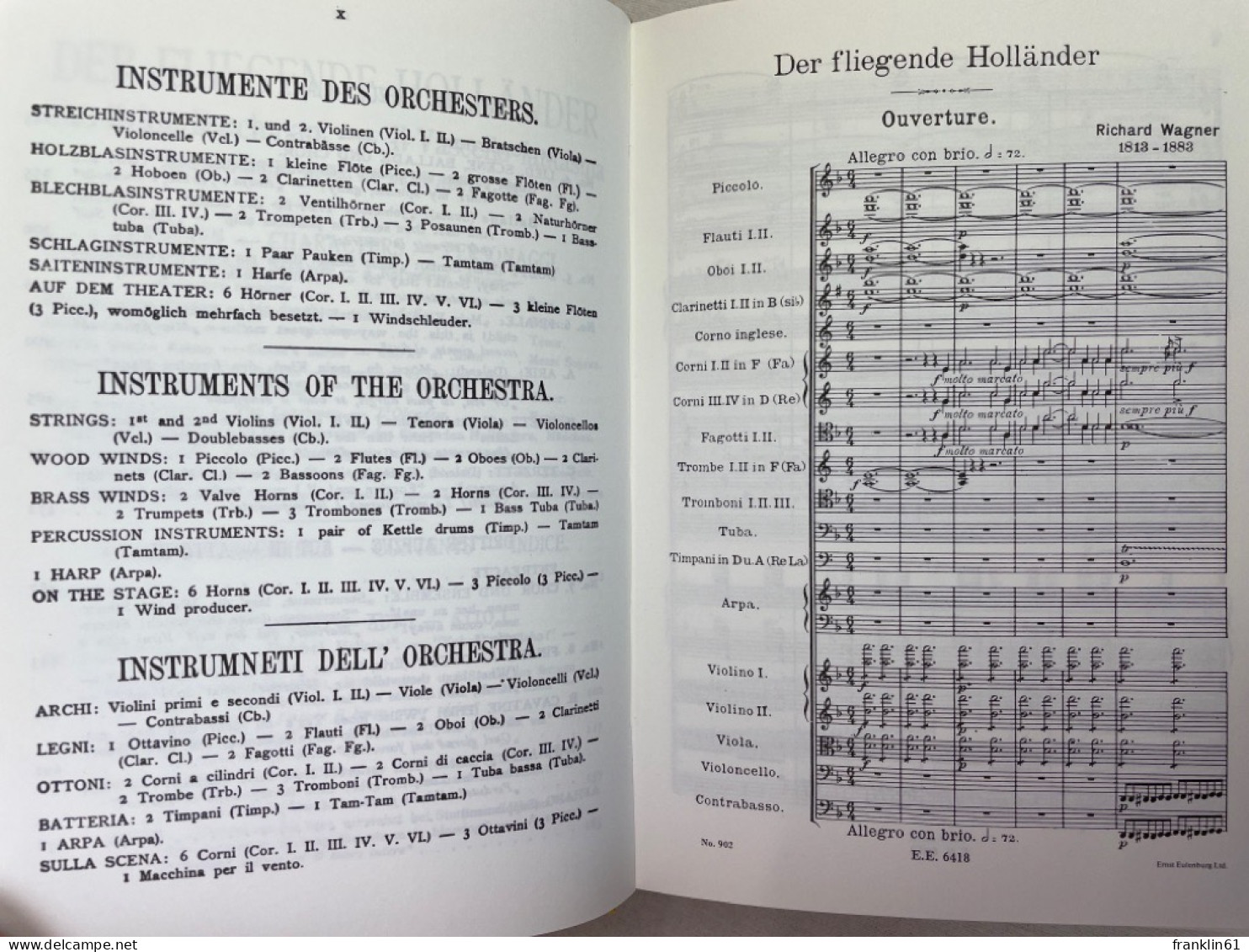 Der fliegende Holländer = The flying Dutchman = Il vascello fantasma : Romantische Oper in 3 Aufzügen