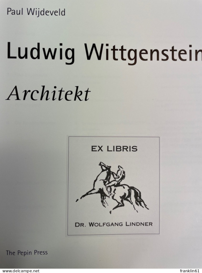 Ludwig Wittgenstein. Architekt. - Architectuur