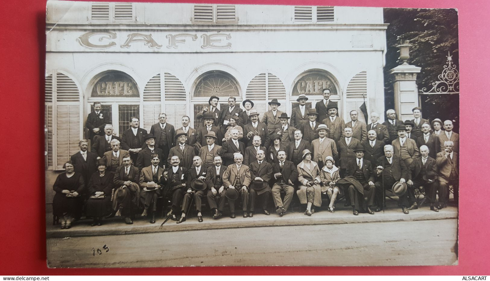 Carte Photo  Ligny En Barrois , Congrés Des Cafetiers Devant Un Café  , Rue De La Gare - Ligny En Barrois