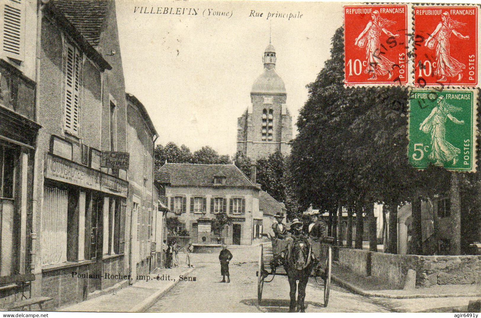 - VILLEBLEVIN (89) - Rue Principale, Magasin Nouveautés Et Cartes Postales, Attelage  -25898- - Villeblevin