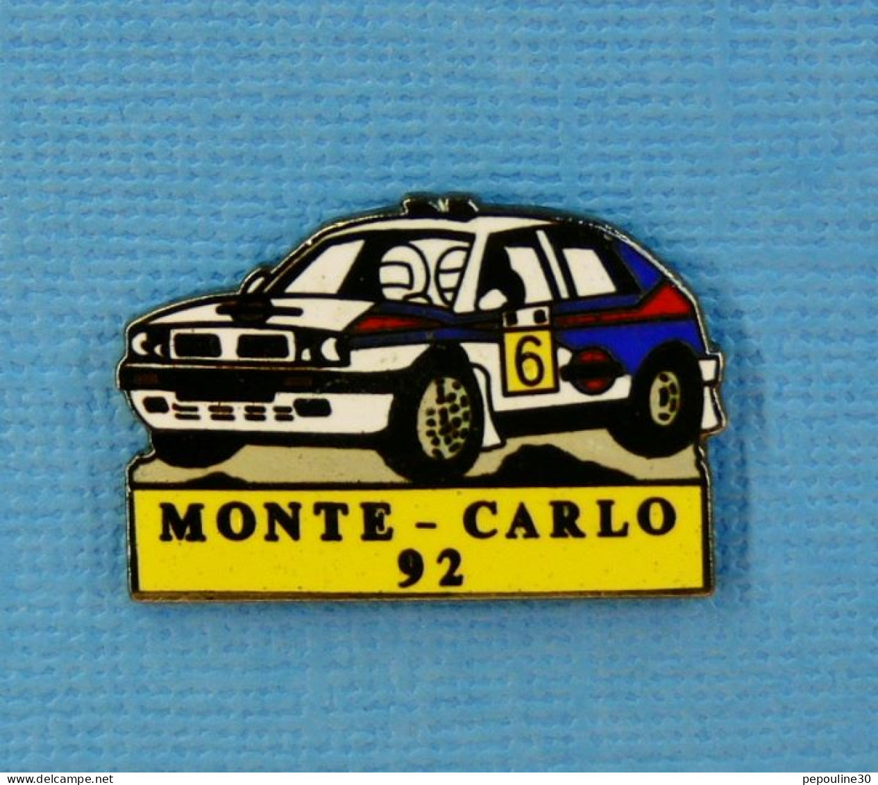 1 PIN'S //  ** MONTE-CARLO '92 / LANCIA DELTA HF INTÉGRALE ** - Rally