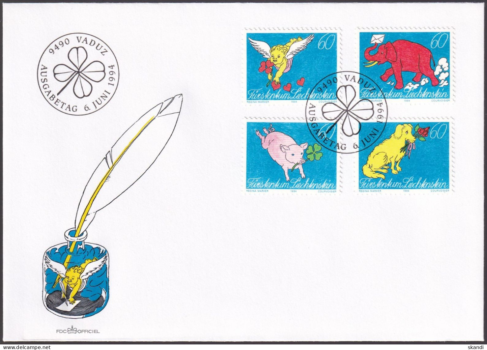 LIECHTENSTEIN 1994 Mi-Nr. 1085/88 FDC - FDC