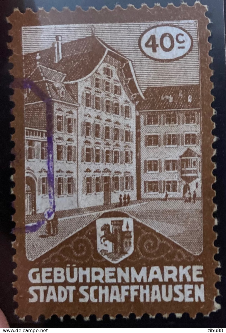Gebührenmarke Stadt Schaffhausen - Revenue Stamp Switzerland - Fiscaux