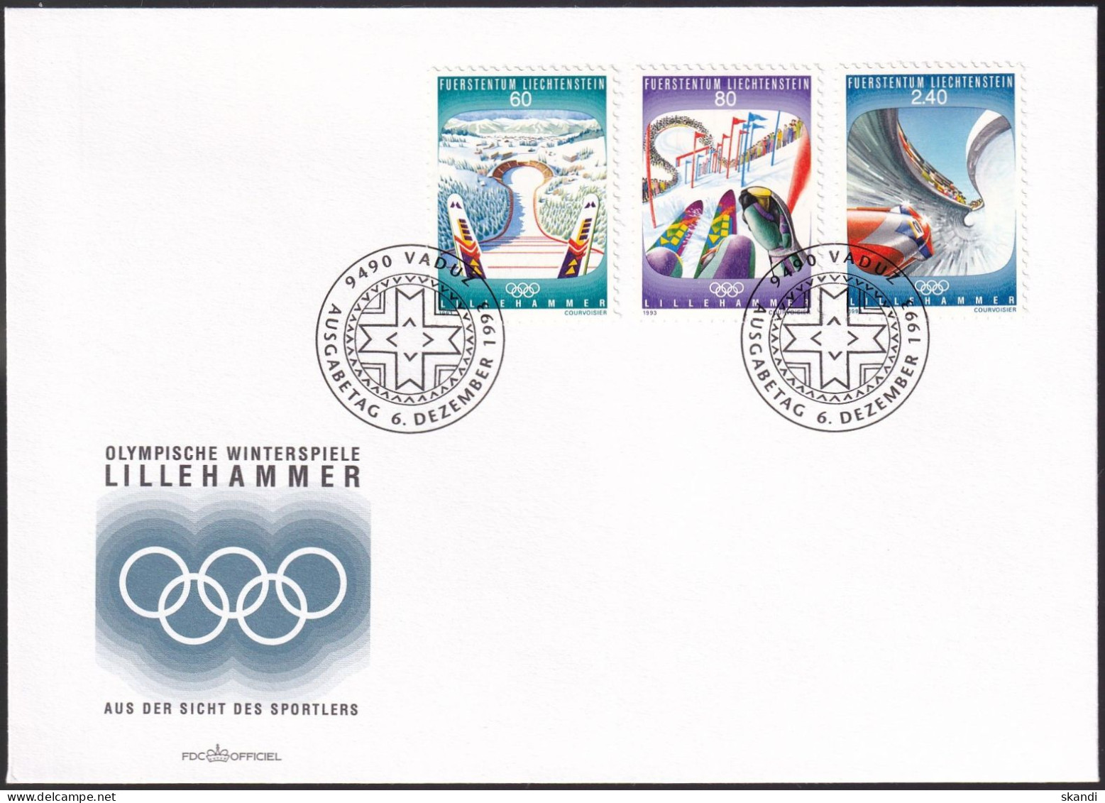 LIECHTENSTEIN 1993 Mi-Nr. 1076/78 FDC - FDC