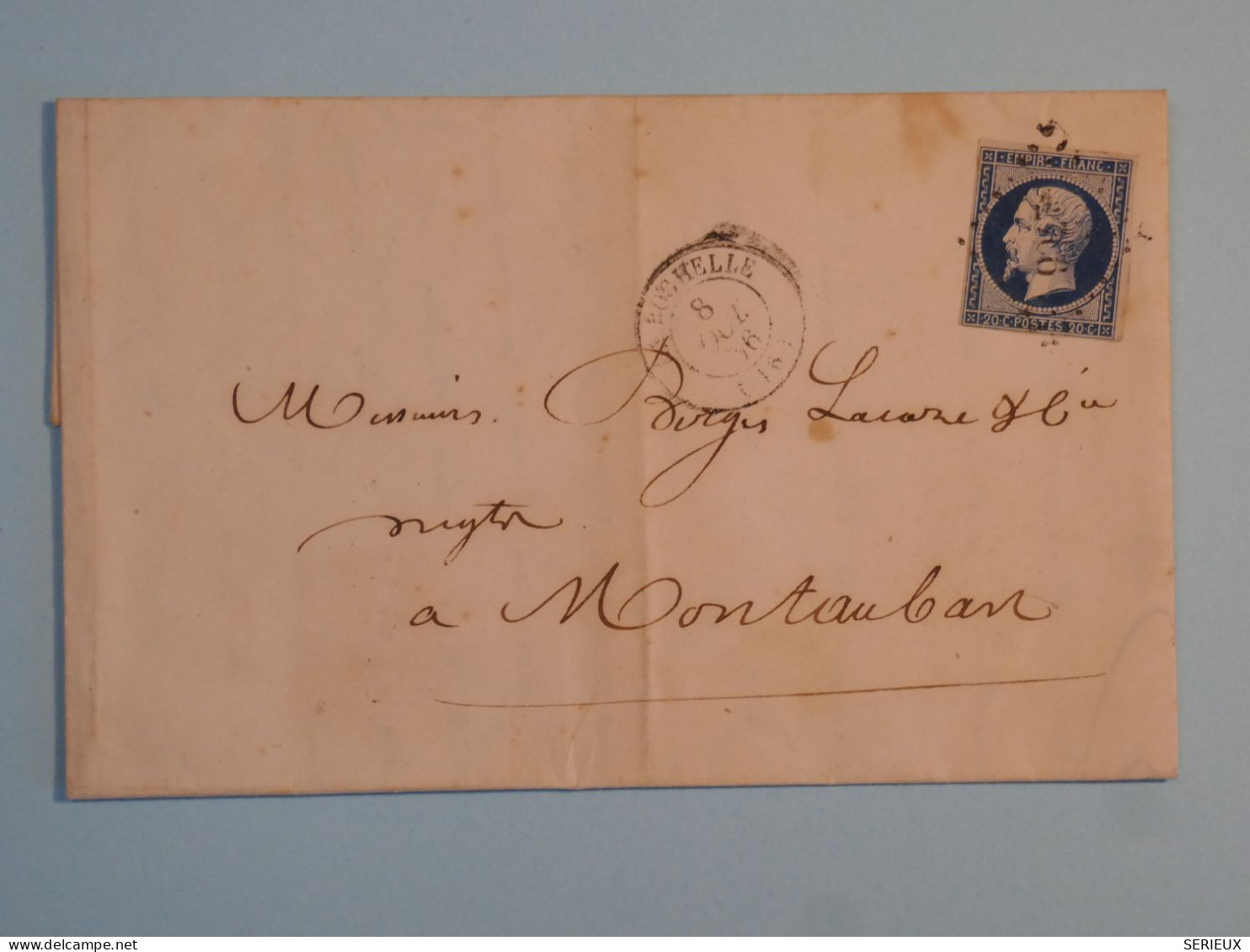 BX9 FRANCE  BELLE LETTRE  1856  LA ROCHELLE  A MONTAUBAN +   N°14 FONCé+AFF. INTERESSANT +++ + - 1853-1860 Napoléon III.