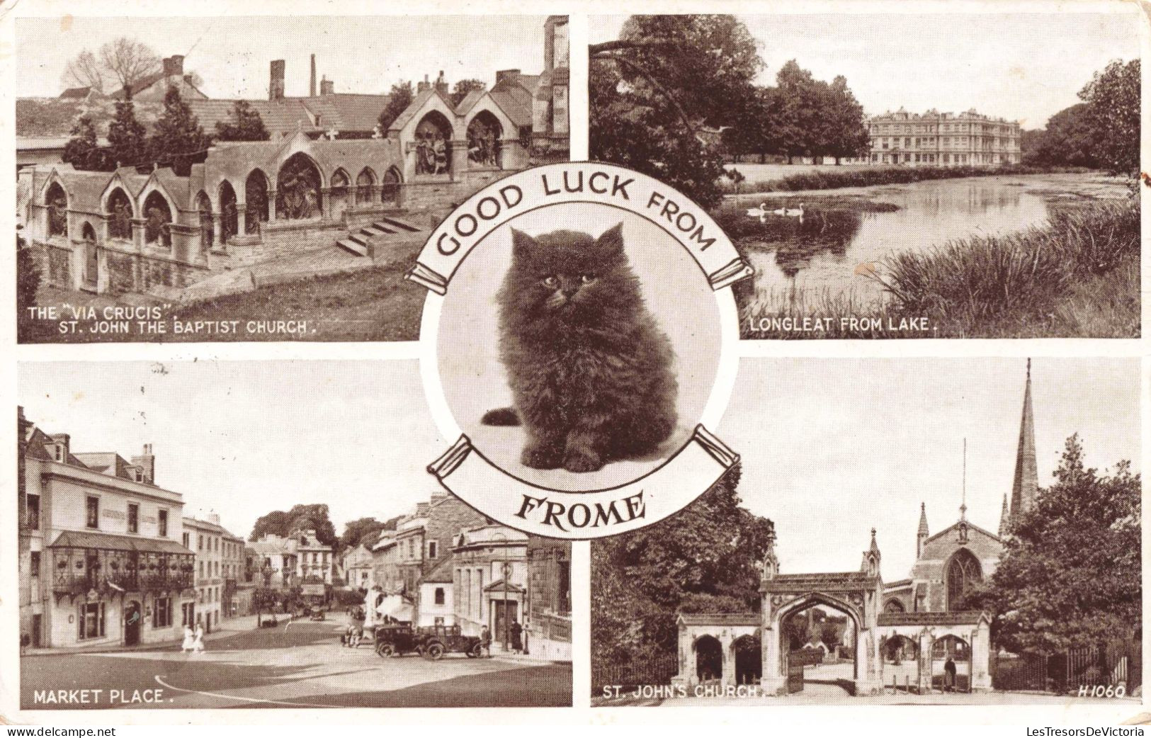 ROYAUME UNI - Somerset - Good Luck From Frome - Chat Noir - Carte Postale Ancienne - Bath