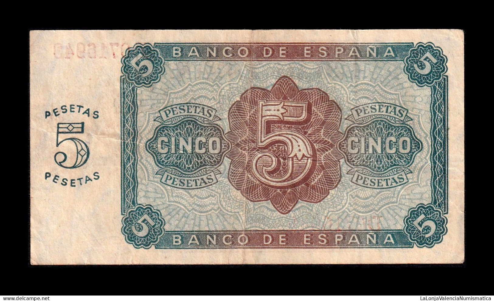 España Spain 5 Pesetas Burgos 1938 Pick 110 Serie D Mbc+/Ebc Vf+/Xf - 5 Pesetas