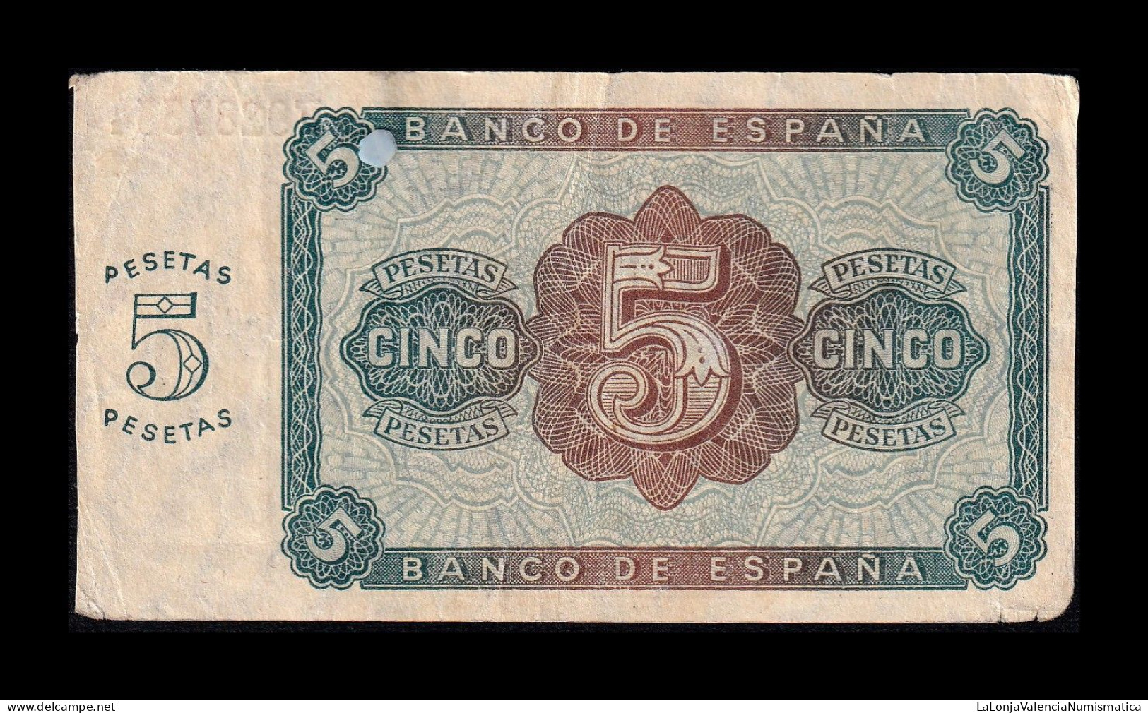 España Spain 5 Pesetas Burgos 1938 Pick 110 Serie F Mbc+/Ebc Vf+/Xf - 5 Peseten