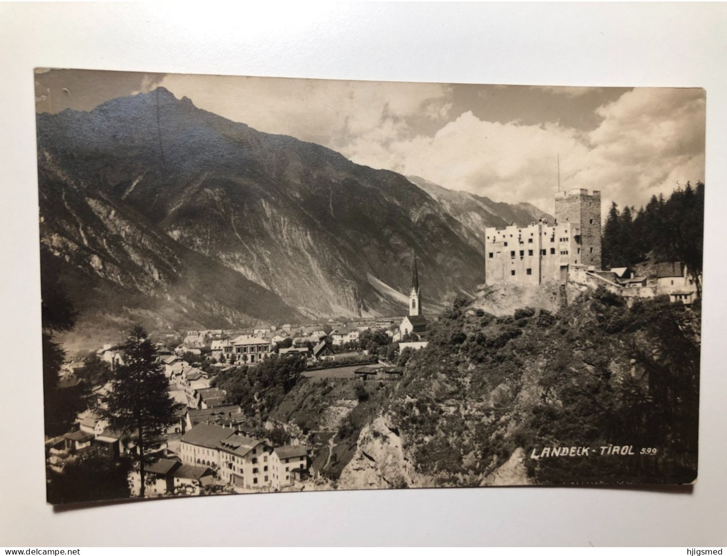 Austria Österreich Landeck Tirol Castle Schloss Town View RPPC Real Photo 16790 Post Card POSTCARD - Landeck