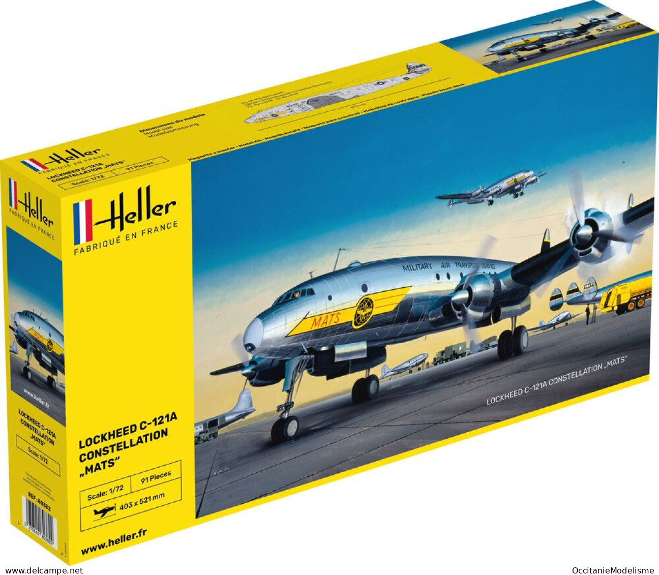 Heller - LOCKHEED C-121A Constellation "MATS" Maquette Kit Plastique Réf. 80382 NBO Neuf 1/72 - Vliegtuigen