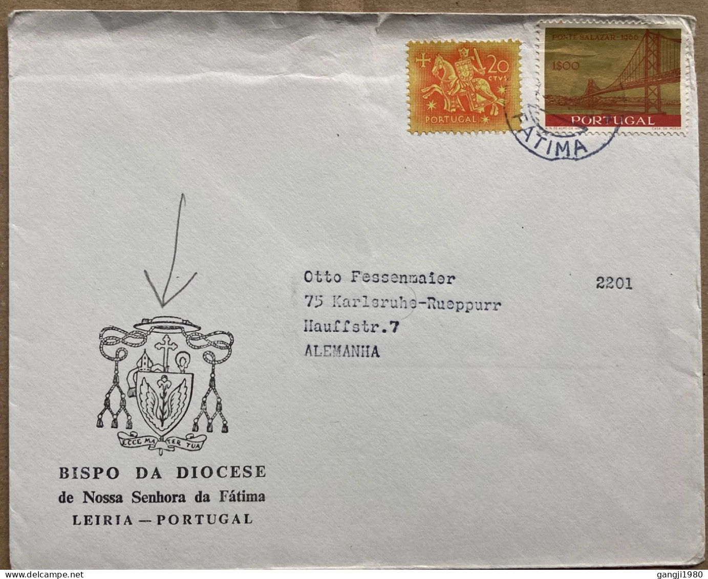 PORTUGAL 1966, COVER, ILLUSTRATE & ADVERTISING, SALAZAR BRIDGE, HORSE RIDER, BISPO DA DIOCESE DF NOSSA SENHORA DA, FATIM - Cartas & Documentos