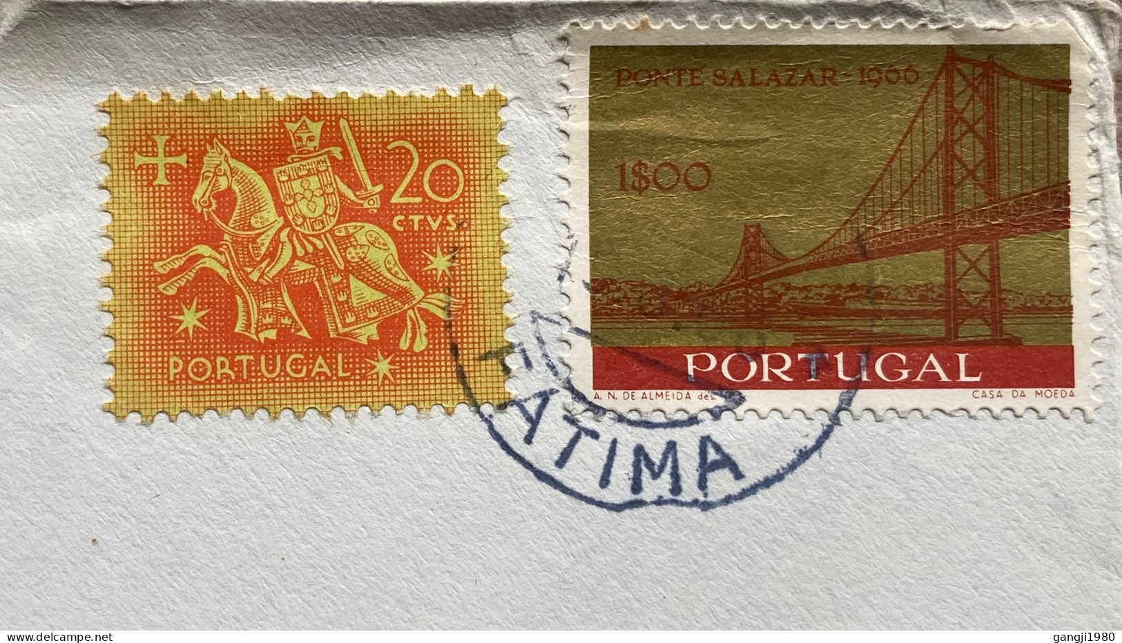 PORTUGAL 1966, COVER, ILLUSTRATE & ADVERTISING, SALAZAR BRIDGE, HORSE RIDER, BISPO DA DIOCESE DF NOSSA SENHORA DA, FATIM - Lettres & Documents