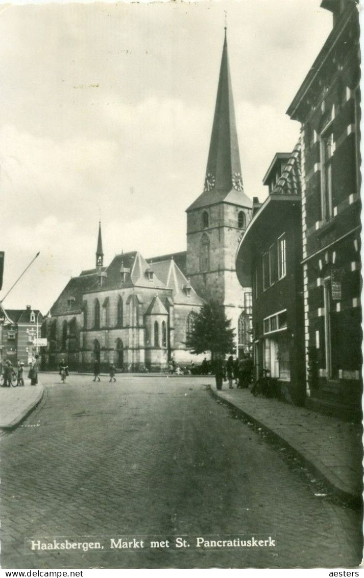 Haaksbergen 1963; Markt Met St. Pancratiuskerk - Gelopen. (Huis In 't Veld - Haaksbergen) - Haaksbergen