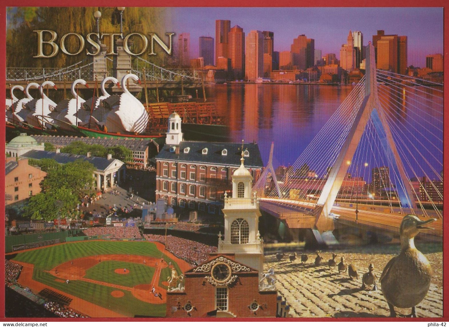 United States ( Massachusetts ) : Boston : Various Views - Written Postcard - Very Good Condition - Fall River