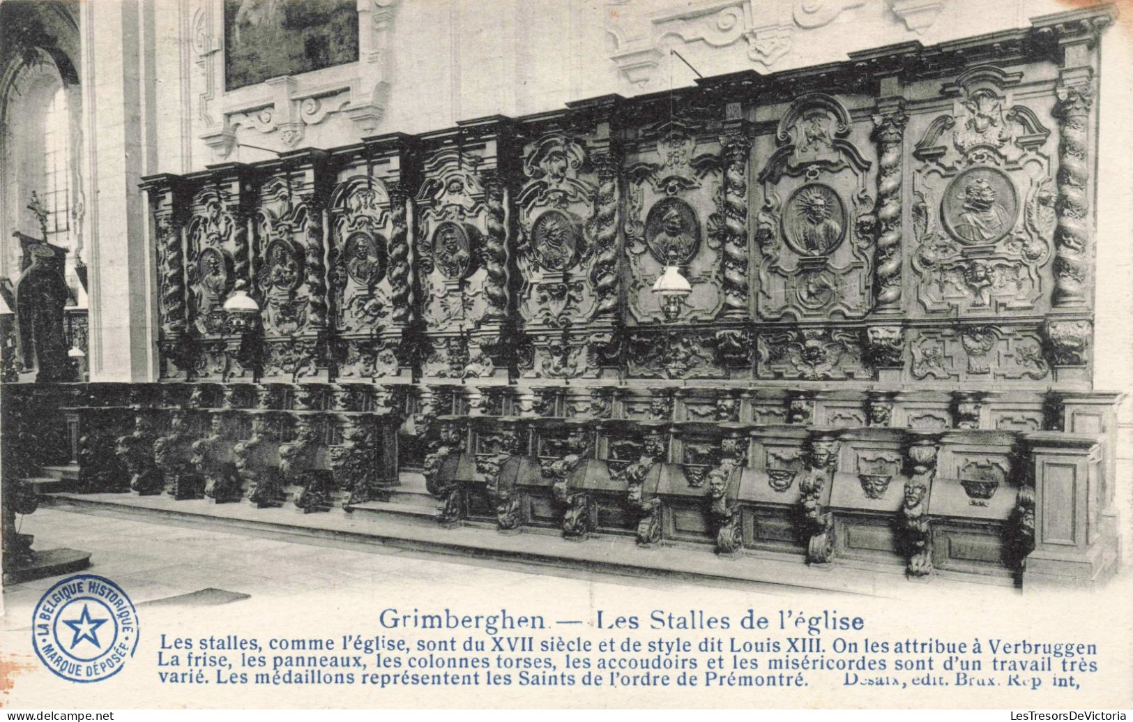 BELGIQUE - Grimberghen - Les Stalles De L'église - Carte Postale Ancienne - Grimbergen