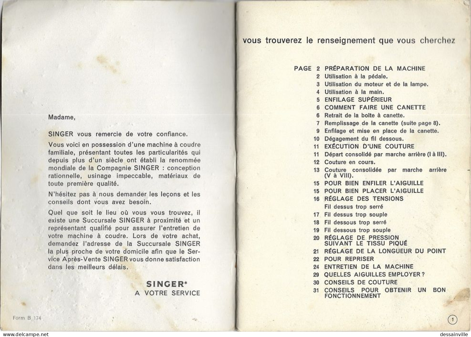 LIVRET MODE D'EMPLOI - MACHINE A COUDRE SINGER 198 - Matériel Et Accessoires