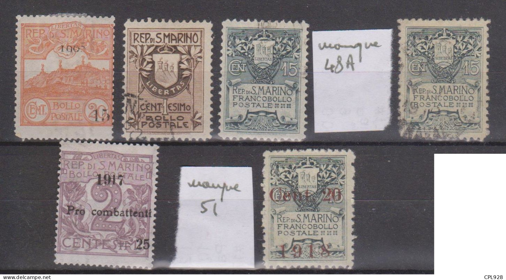 San Marino N° 46 à 52 - Used Stamps