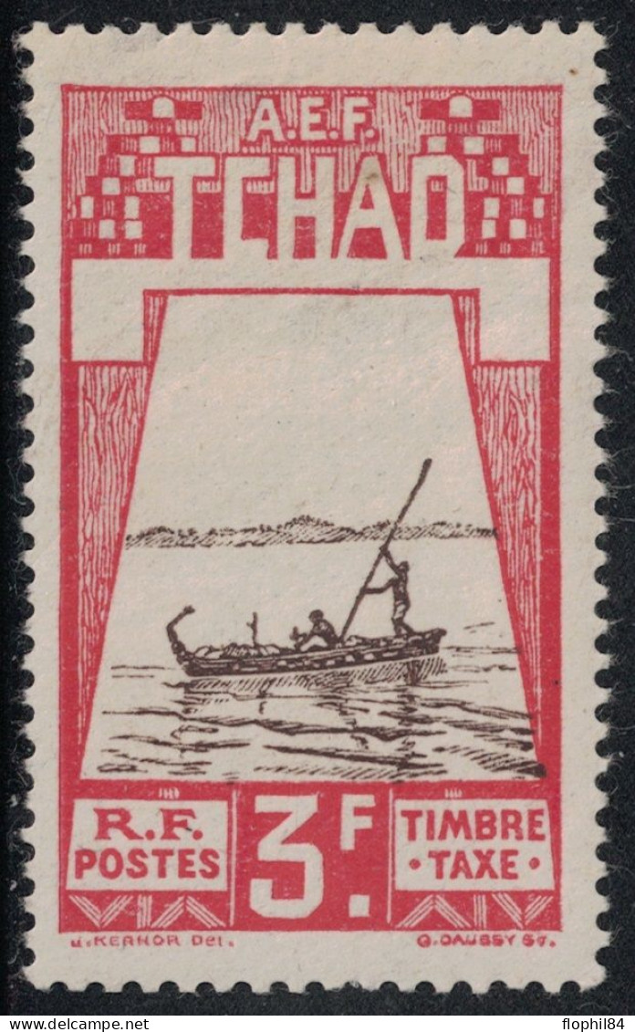 TCHAD - TIMBRE TAXE - N°22 - 3F - AVEC CHARNIERE - COTE 52€. - Unused Stamps