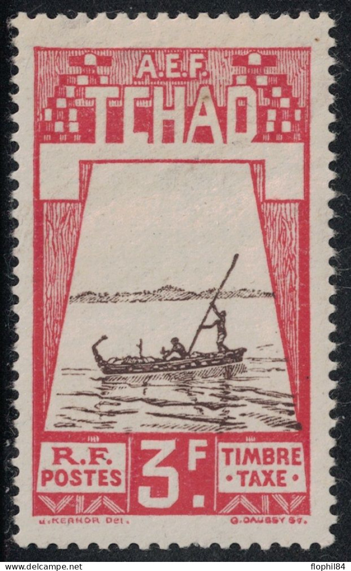 TCHAD - TIMBRE TAXE - N°22 - 3F - AVEC CHARNIERE - COTE 52€. - Neufs