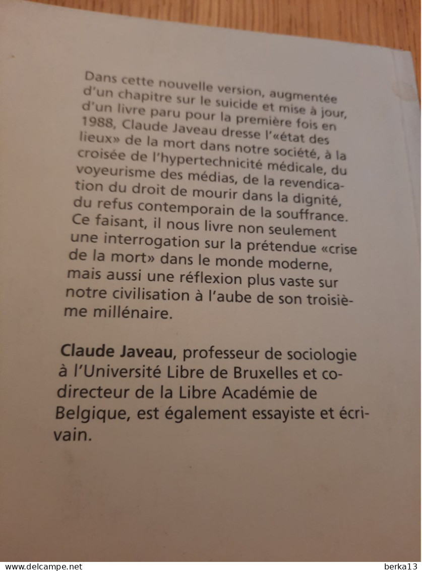 Mourir JAVEAU 2000 - Sociologie