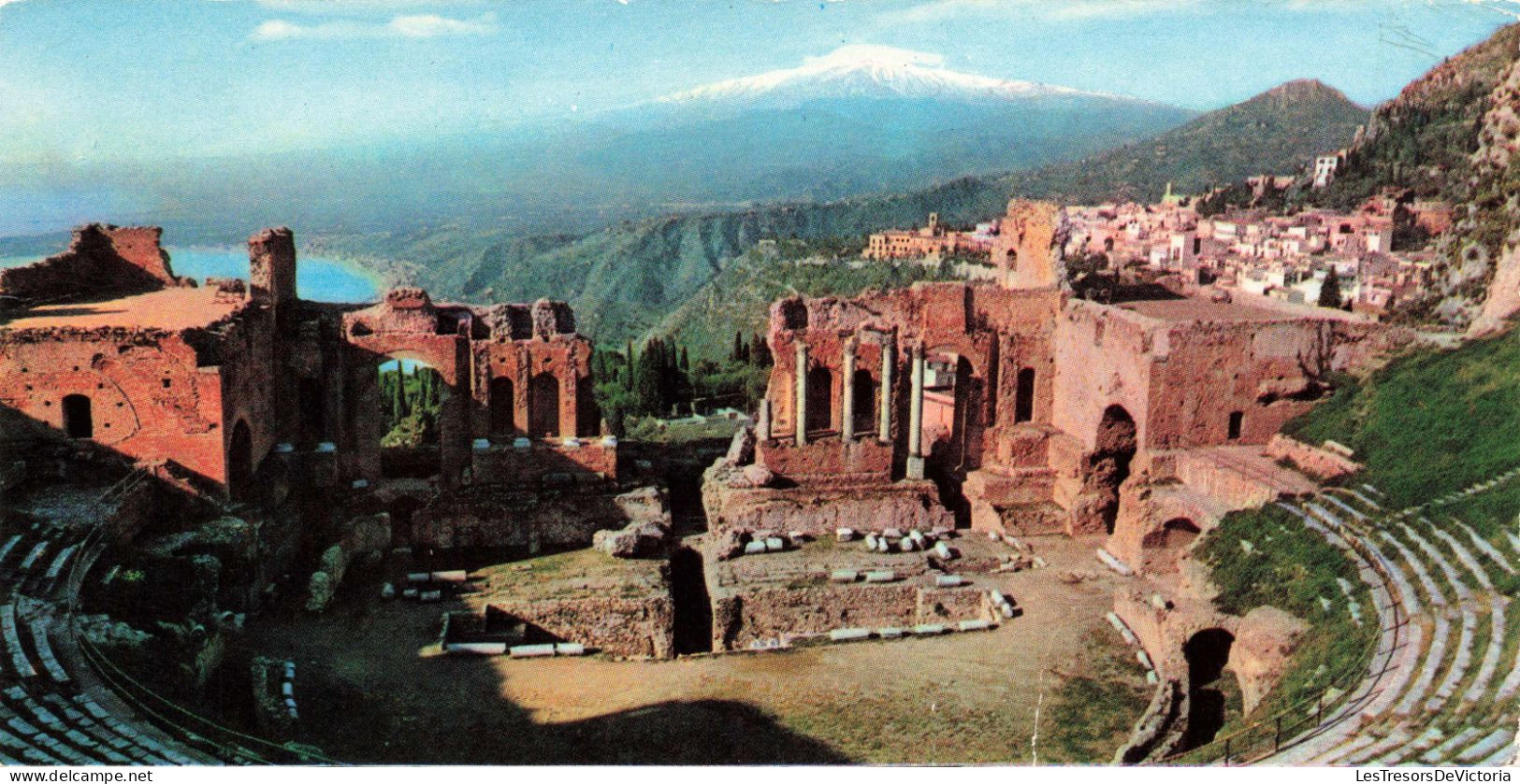 ITALIE -  Messina - Taormina - Teatro Greco - Colorisé  - Carte Postale Ancienne - Messina