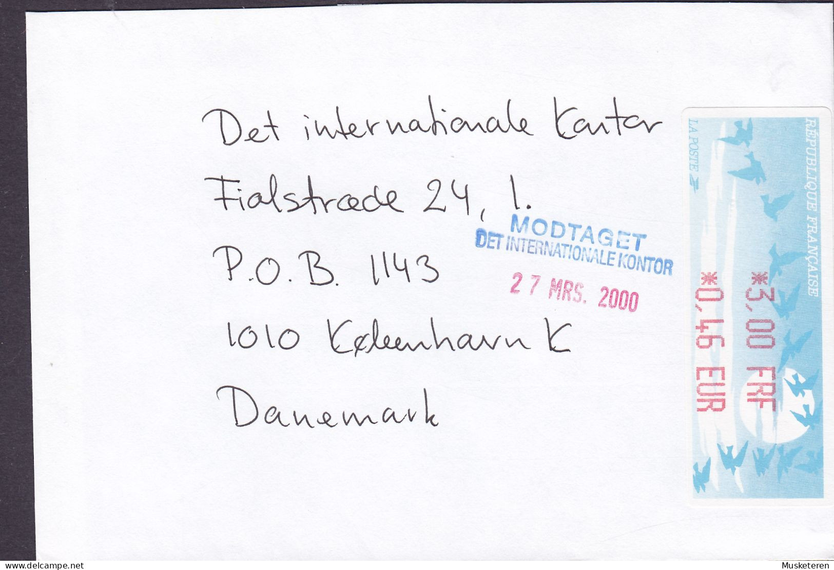 France AIX-EN-PROVENCE 2000 Cover Brief Lettre Denmark ATM / Frama Label Franking - 2000 « Avions En Papier »