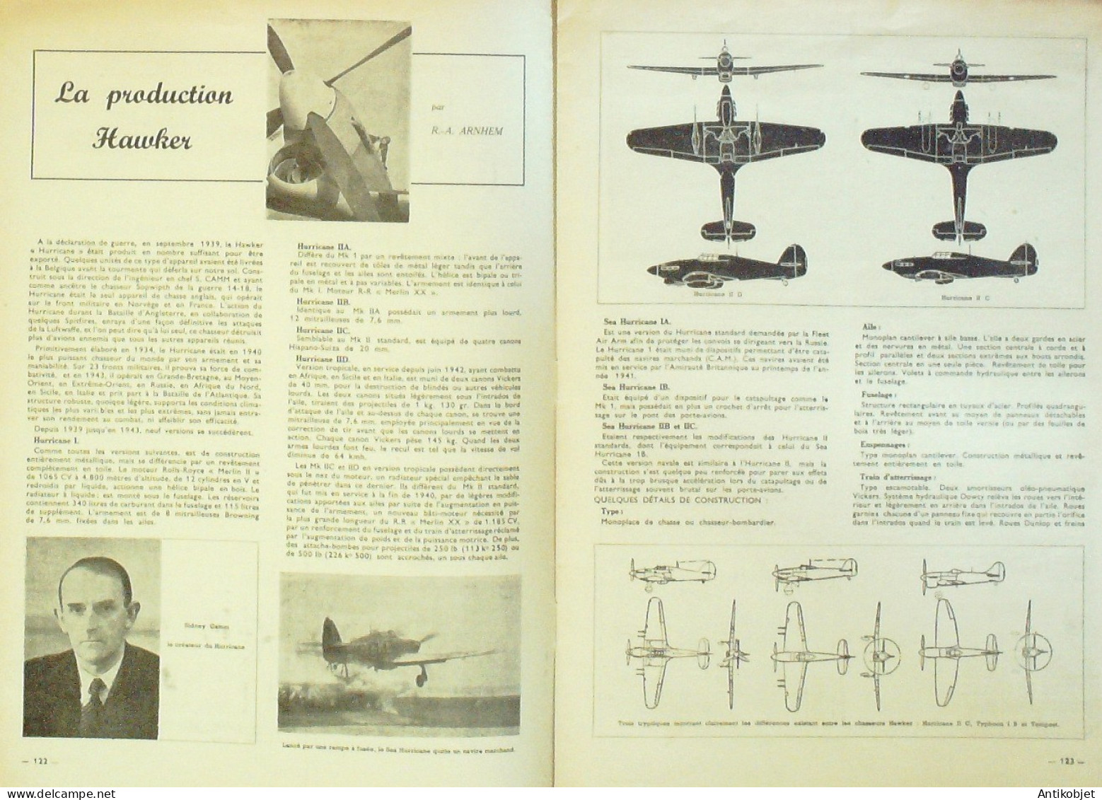 Pilote 1946 N° 7 Auster IV Hurribomber Grumman Tigercat F7F Mitsubishi Army 97 Sally - Manuals