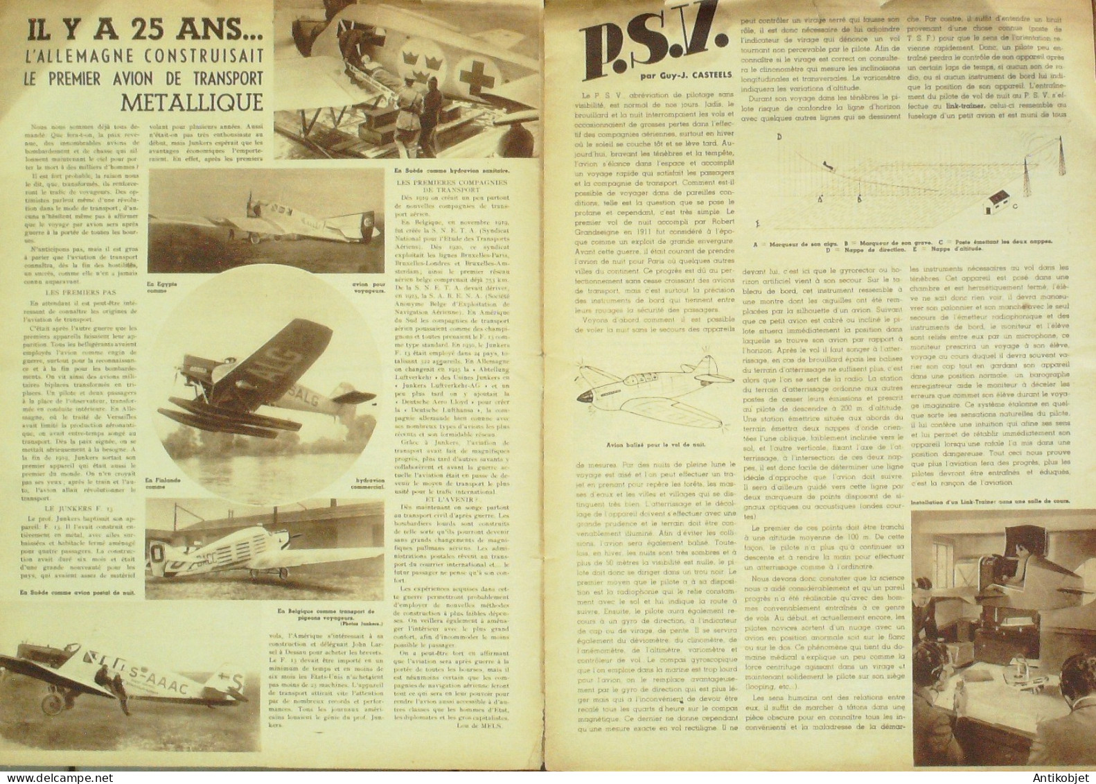 L'aviation Illustrée 1944 N° 4 Heinkel 112U Dornier Do 24 Pou Du Ciel H M 19 - Manuales