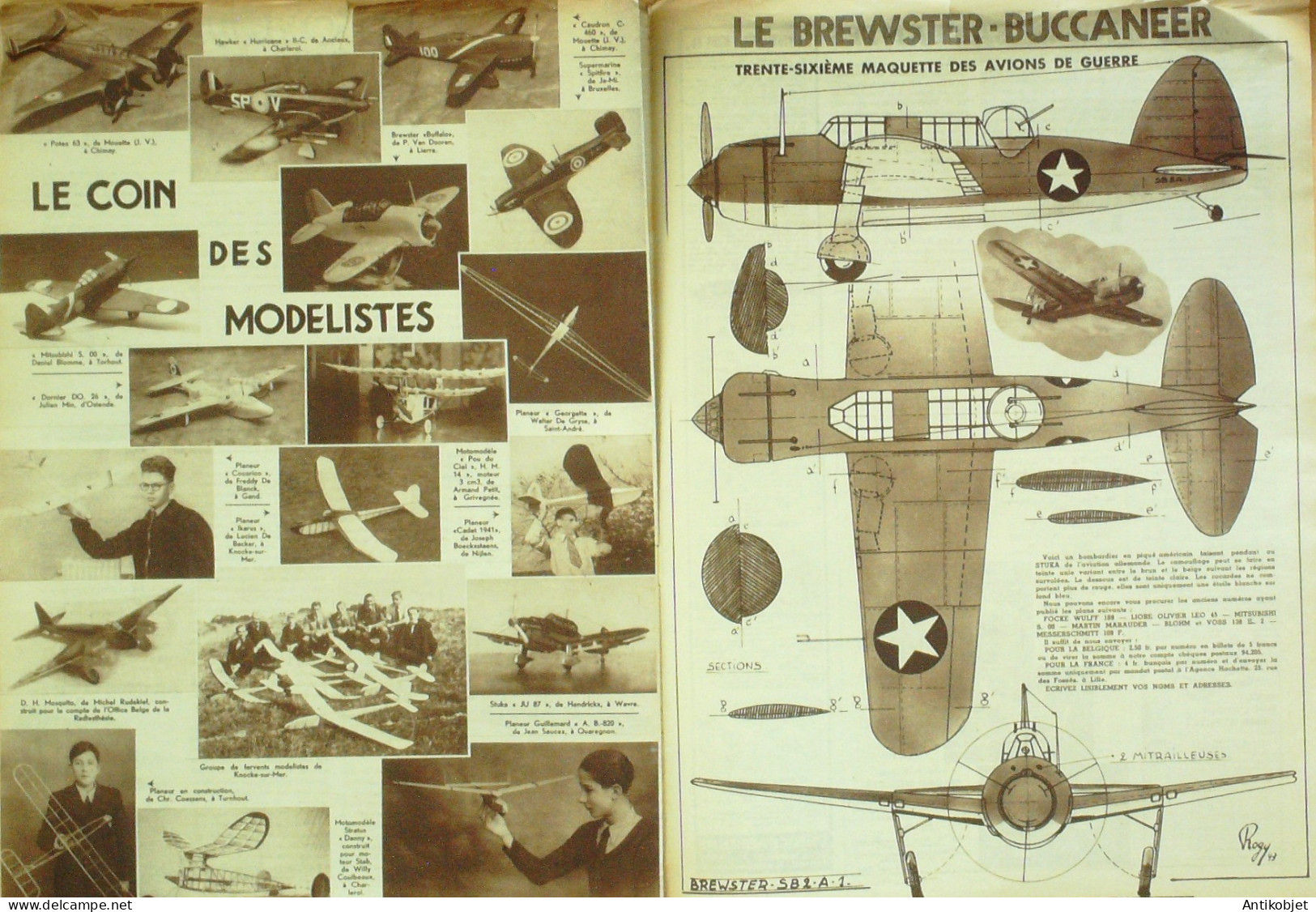 L'aviation Illustrée 1944 N° 3 Bimoteur OK Twin Condor 40cm3 Brewster Buccaneer SB2 A-1 - Boeken