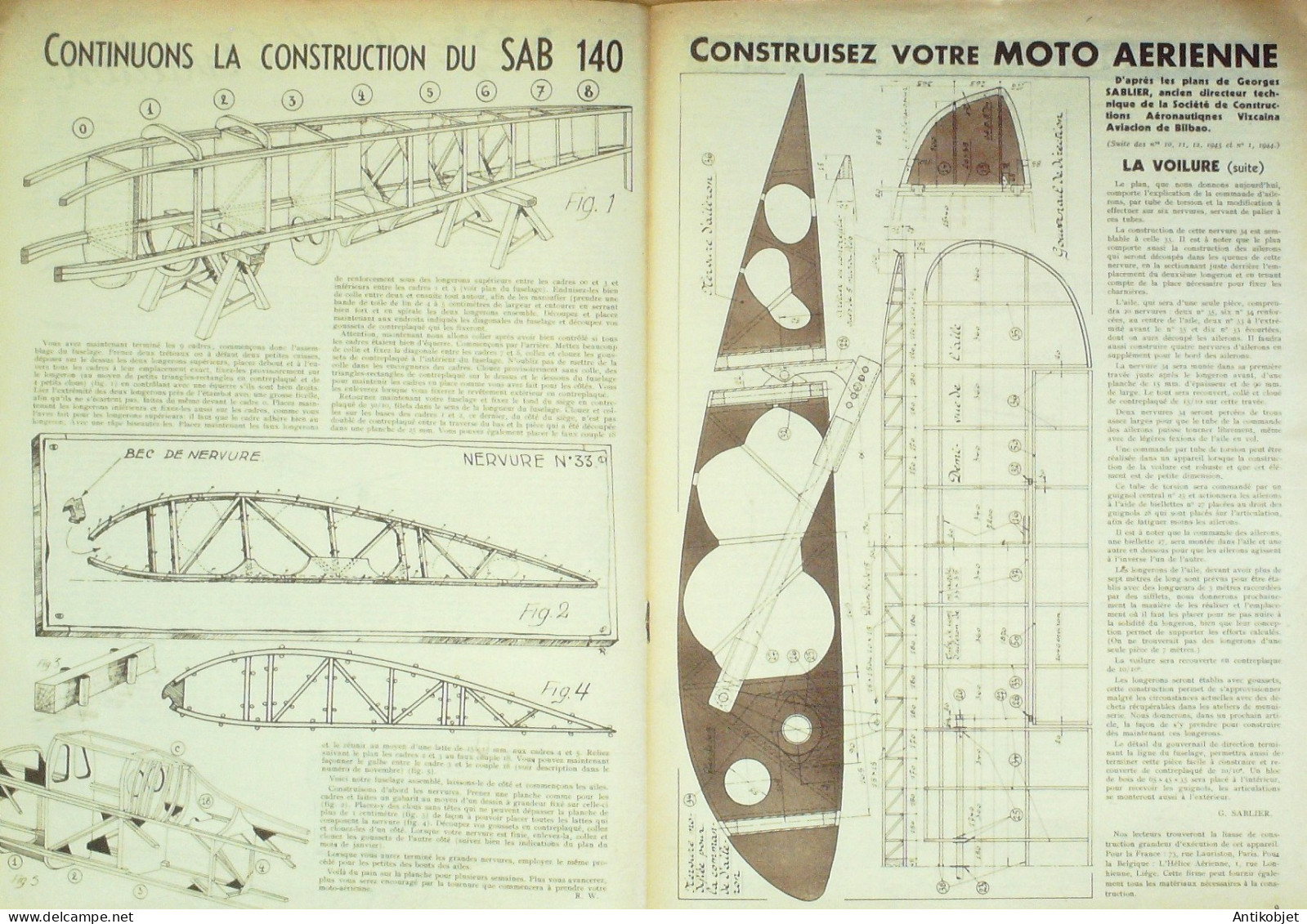 L'aviation Illustrée 1944 N° 2 Sab 140 Messerschmitt 109 F Autogire - Manuali